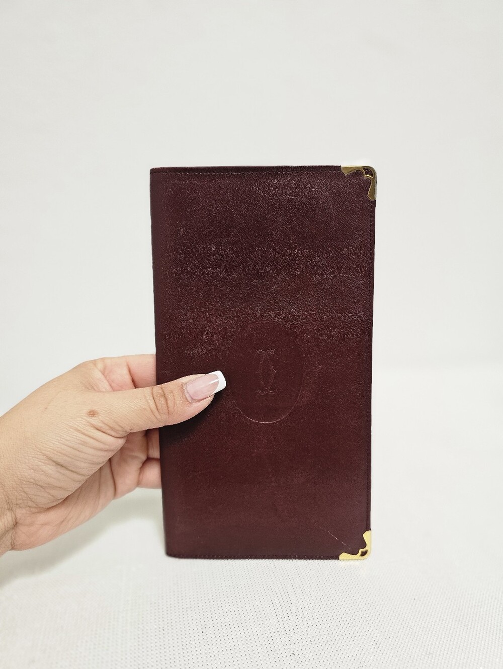 Vintage Cartier Burgundy Leather Wallet – Gold Corner Details